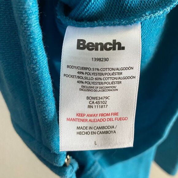 Bench Mock Neck Fleece Full Zip Thumbholes French Terry Jacket 1398230 Large - Picture 4 of 4
